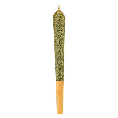 A close-up view of the Indica Pre Rolled 1 x 1 g joint, showcasing its rolled paper and textured appearance against a neutral background.