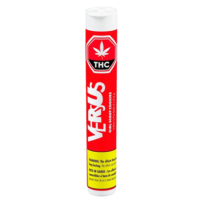 Girl Scout Cookies Pre Rolled 3 x 0.5 g package in a close-up shot with a cannabis leaf symbol on a black background.