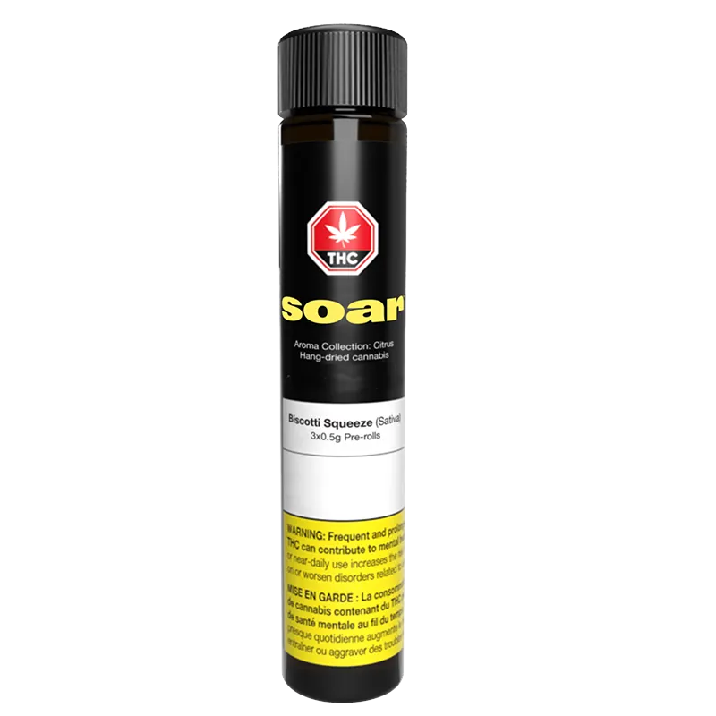 Soar 1.5 g Biscotti Squeeze PR 3 x 0.5 g Joints