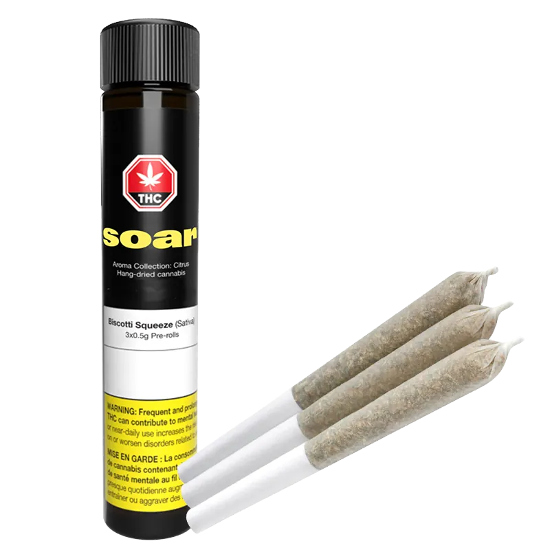 Soar 1.5 g Biscotti Squeeze PR 3 x 0.5 g Joints