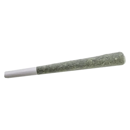 Close-up, side view of the Purple Octane Pre Rolled 1 x 1 g, showcasing its compact, cylindrical shape against a plain white background.