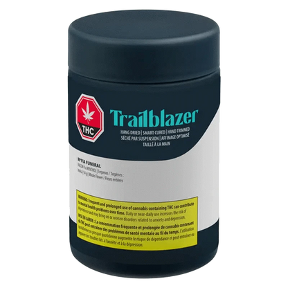 Close-up of the M*fia Funeral package, showing bold branding against a dark background.