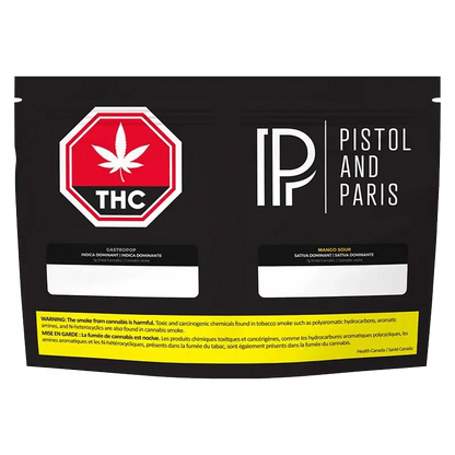 Flavours packaging features a bold white logo on a black background with French text and warning labels.