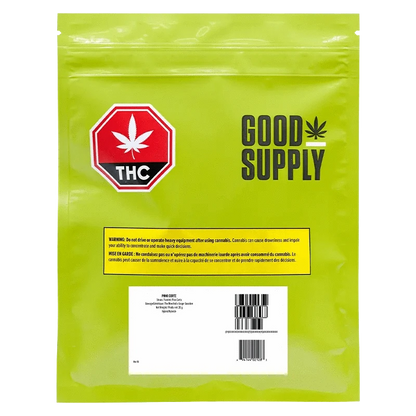 Front view of the Pink Certz package with branding, displaying a black and white graphic with a green leaf accent.