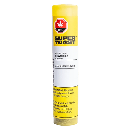 Front view of the Guavalicious Pop n' Pour, showcasing the branded container on a white background.