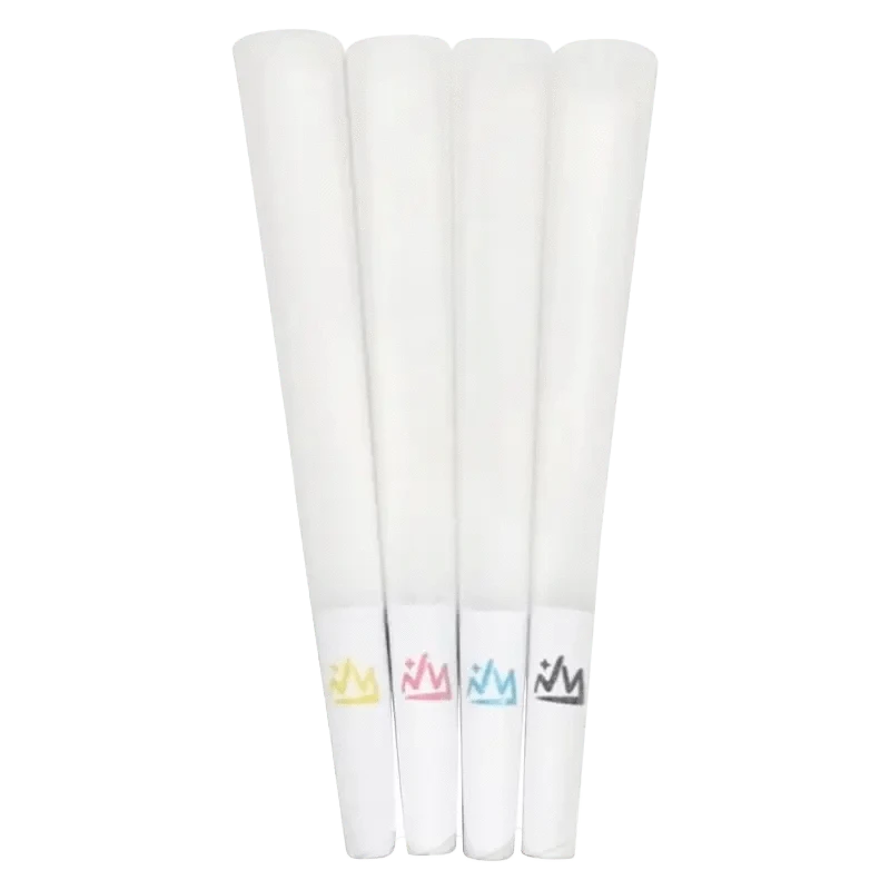 A slightly angled, close-up view of The Collective Pre Rolled 12 x 0.5 g pre-rolls, neatly arranged against a plain white backdrop.
