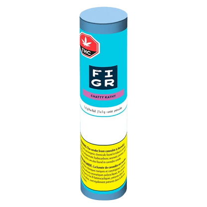 Front view of the Chatty Kathy Pre Rolled 1 x 1 g package, displaying a bold, colorful design against a dark background.