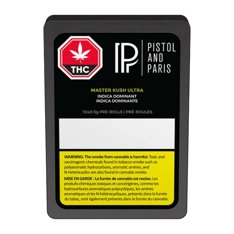 Pistol and Paris 5 g Master Kush Ultra PR 10 x 0.5 g Pre-Rolls