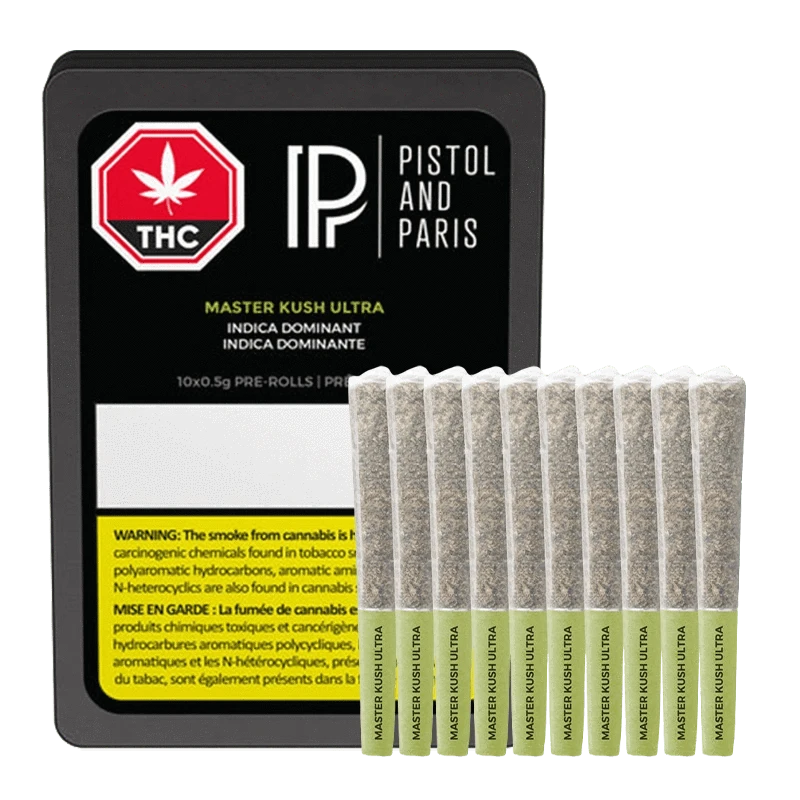 Pistol and Paris 5 g Master Kush Ultra PR 10 x 0.5 g Pre-Rolls