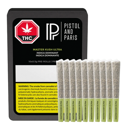 Pistol and Paris 5 g Master Kush Ultra PR 10 x 0.5 g Pre-Rolls