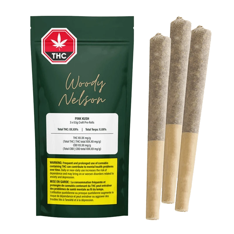 Woody Nelson 1.5 g Pink Kush PR 3 x 0.5 g Pre-Rolls