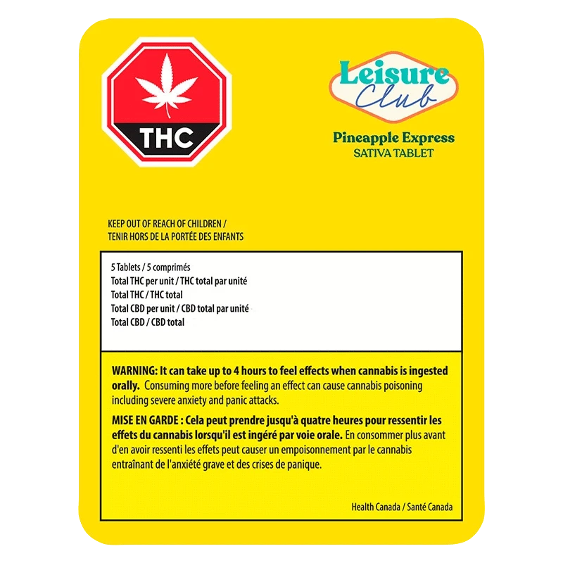 Leisure Club 5 Caps Pineapple Express Tablets Oils & Caps
