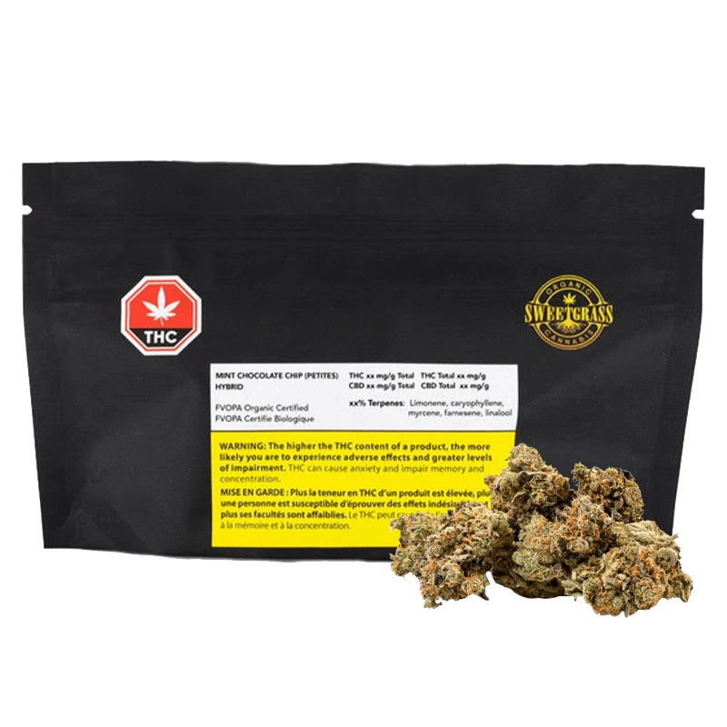Sweetgrass Cannabis 14 g Organic Mint Chocolate Chip Petites Flower