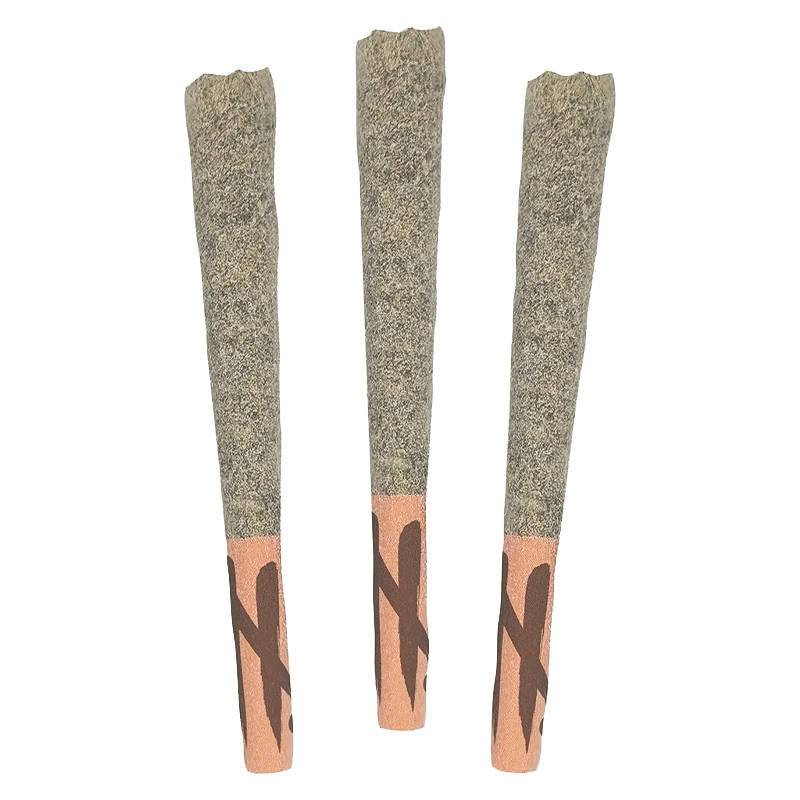 Three upright, pre-rolled cones photographed front-on on a plain background labeled Limited Reserve PR 3 x 0.5 g.