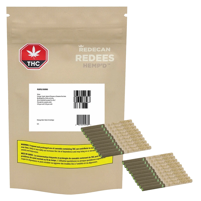 Redecan 8 g Purple Churro Redees Hemp'd PR 20 x 0.4 g Pre-Rolls