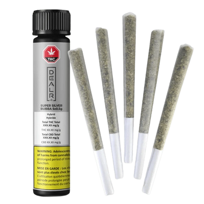 DEALR 2.5 g Super Silver Bubba PR 5 x 0.5 g Pre-Rolls