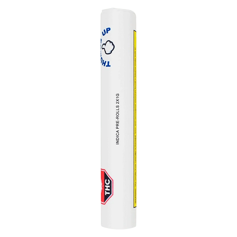 Tall vertical studio shot of the white tube packaging labeled Indica PR 1 x 2 g with small blue and red graphics against a plain background