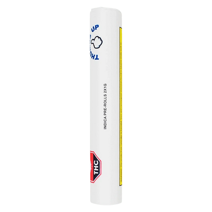 Tall vertical studio shot of the white tube packaging labeled Indica PR 1 x 2 g with small blue and red graphics against a plain background