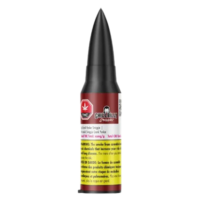 Front view of a black-tipped cartridge bottle labeled Crank Yanker Smiggie PR 1 x 1 g against a white background.