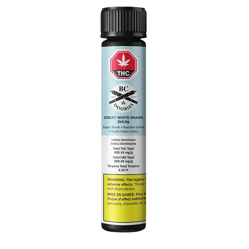 BC Doobies 1.5 g Great White Shark PR 3 x 0.5 g Pre-Rolls