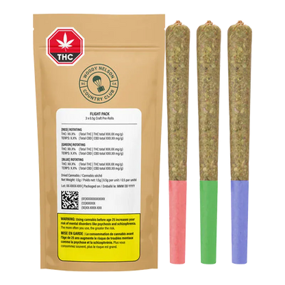 Woody Nelson Country Club 1.5 g Flight Pack Craft Variety Pack PR 3 x 0.5 g Pre-Rolls