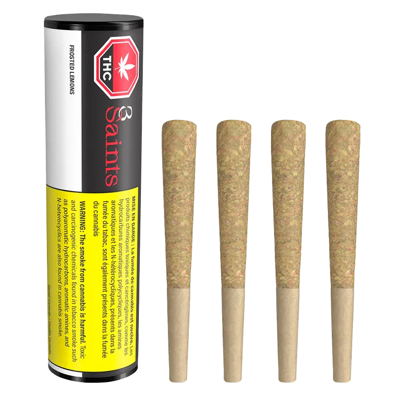 3Saints 2 g Frosted Lemons PR 4 x 0.5 g Pre-Rolls