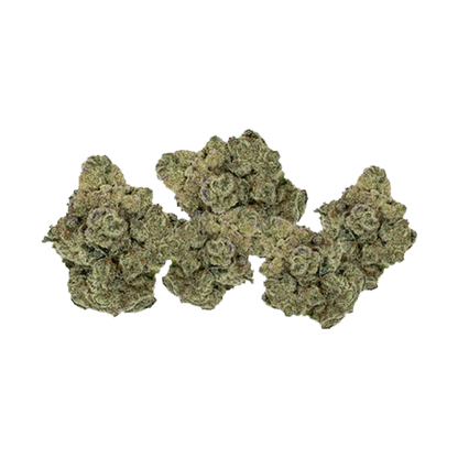 Top-down view of several dense green buds labeled Rockstar Smalls arranged close together on a white background.