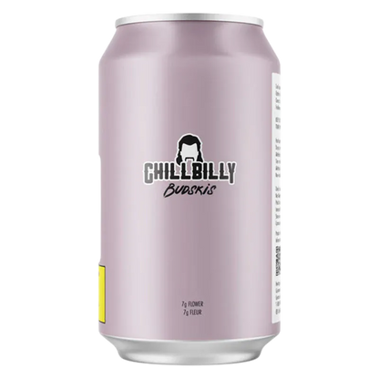 Center-front view of a pale purple can labeled "Purple Cow Tipper Budski" with minimalist black logo and soft studio lighting.
