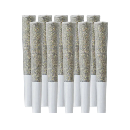 Row of ten upright pre-rolled cones shown front-on, titled Hawaiian Pineapple PR 10 x 0.5 g, against a plain white background