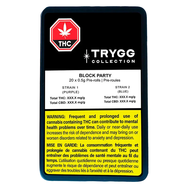 Trygg 10 g Block Party PR 20 x 0.5 g Pre-Rolls