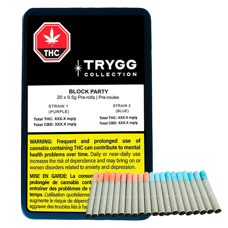 Trygg 10 g Block Party PR 20 x 0.5 g Pre-Rolls