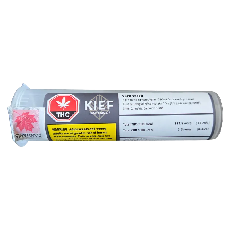 Kief Cannabis 1.5 g Yuzu Sherb PR 3 x 0.5 g Pre-Rolls