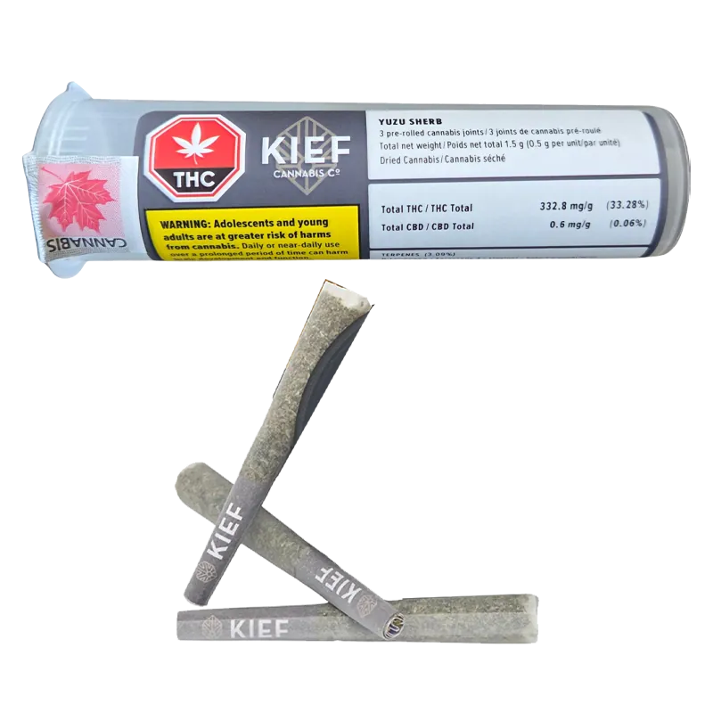 Kief Cannabis 1.5 g Yuzu Sherb PR 3 x 0.5 g Pre-Rolls