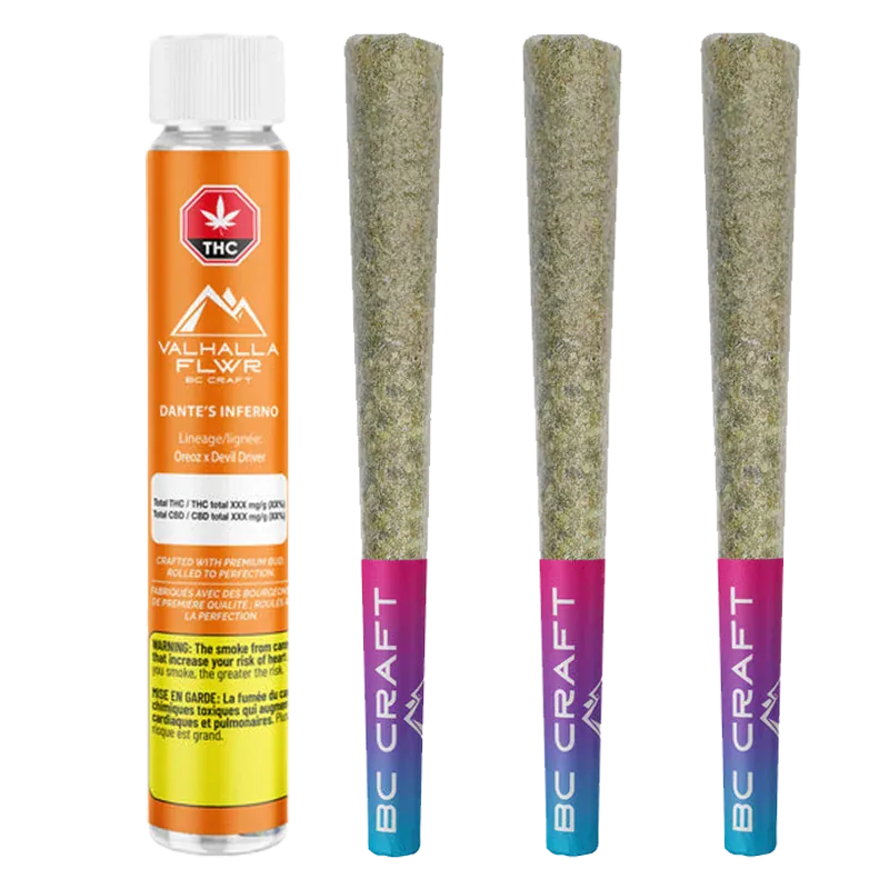Valhalla 1.5 g Dante's Inferno Pre-Rolls 3 x 0.5 g Pre-Rolls