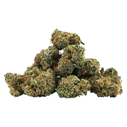 Pile of green and amber buds photographed from the front against a white background, labeled Fortune Cookies Smalls.