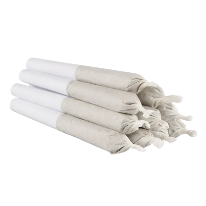 Stacked perspective of seven white and gray paper-wrapped sticks for Blueberry Donuts PR 10 x 0.35 g.
