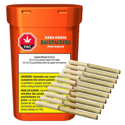 Back Forty 7.5 g Backpackers Lemon Diesel PR 10 x 0.75 g Pre-Rolls