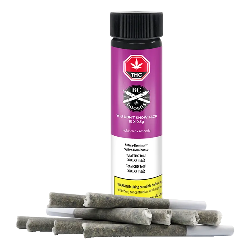 BC Doobies 5 g You Don't Know Jack PR 10 x 0.5 g Pre-Rolls