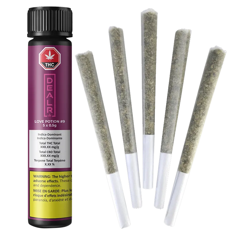 DEALR 2.5 g Love Potion #9 PR 5 x 0.5 g Pre-Rolls