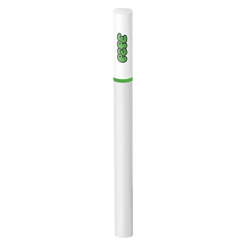 Centered front view of a slim white stick with a green band and logo, labeled Lemonatti Slim PR 10 x 0.35 g.