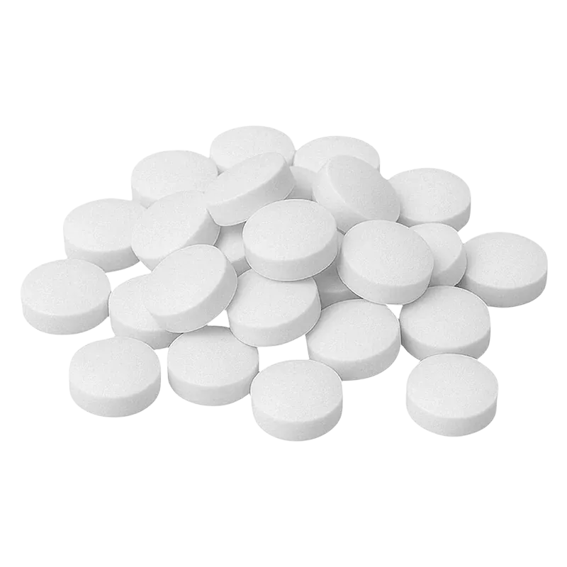 Top-down view of a scattered pile of white tablets labeled 1:2 THC:CBG Tablets.