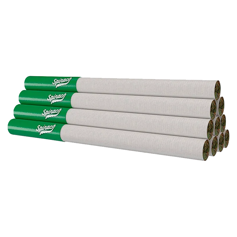 Angled side view of a stacked bundle of STIX Sour Chem PR 10 x 0.4 g white tubes with green branded tips and visible packed ends.