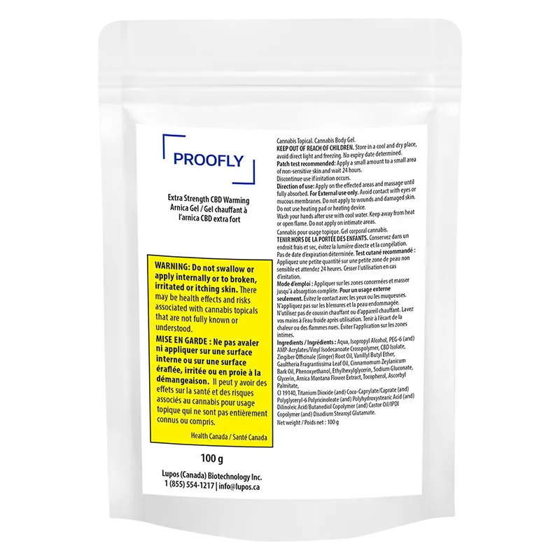 Proofly 100 g Extra Strength CBD Warming Arnica Gel Topicals