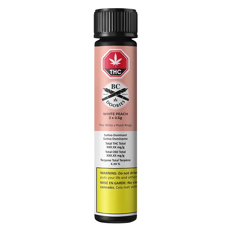 BC Doobies 1.5 g White Peach PR 3 x 0.5 g Pre-Rolls