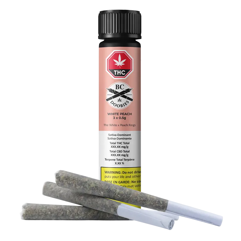 BC Doobies 1.5 g White Peach PR 3 x 0.5 g Pre-Rolls
