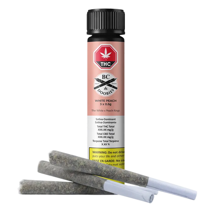 BC Doobies 1.5 g White Peach PR 3 x 0.5 g Pre-Rolls