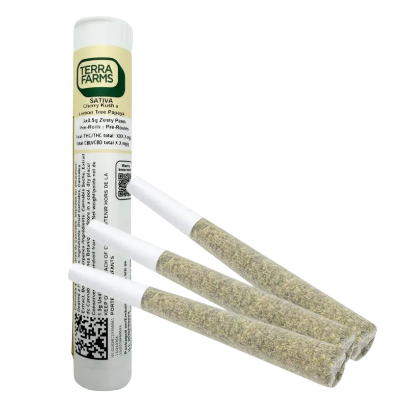 Terra Farms 1.5 g Zesty Parm PR 3 x 0.5 g Pre-Rolls
