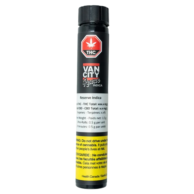 Vancity Cannabis 1.5 g Reserve Indica PR 3 x 0.5 g Pre-Rolls