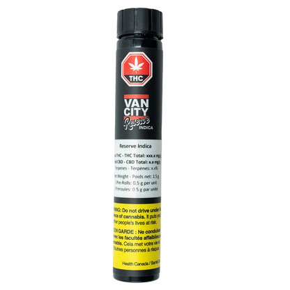 Vancity Cannabis 1.5 g Reserve Indica PR 3 x 0.5 g Pre-Rolls