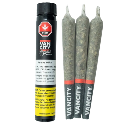 Vancity Cannabis 1.5 g Reserve Indica PR 3 x 0.5 g Pre-Rolls